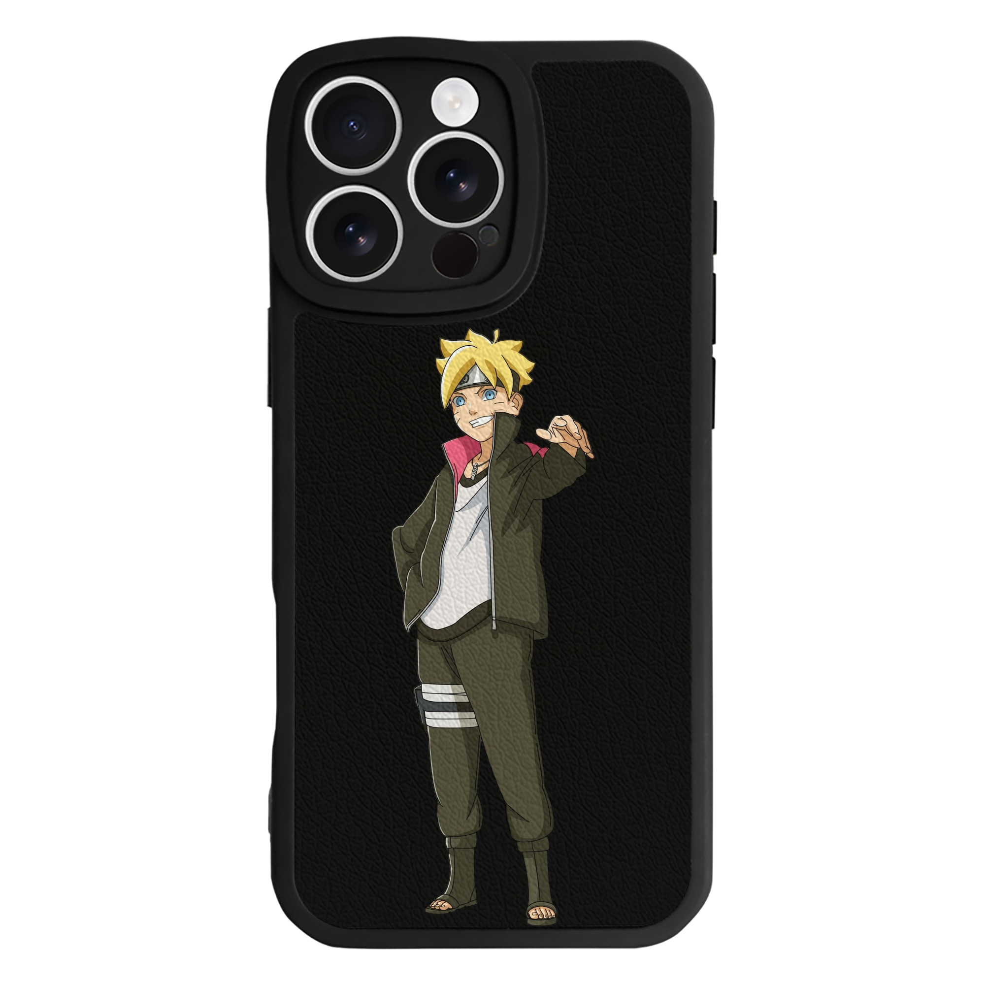 （画像用） NARUTO -ナルト- うずまき ボルト Uzumaki Boruto 【iPhone 16シリーズ対応】シリコンスマホケース（レザー調） 材質：シリコン